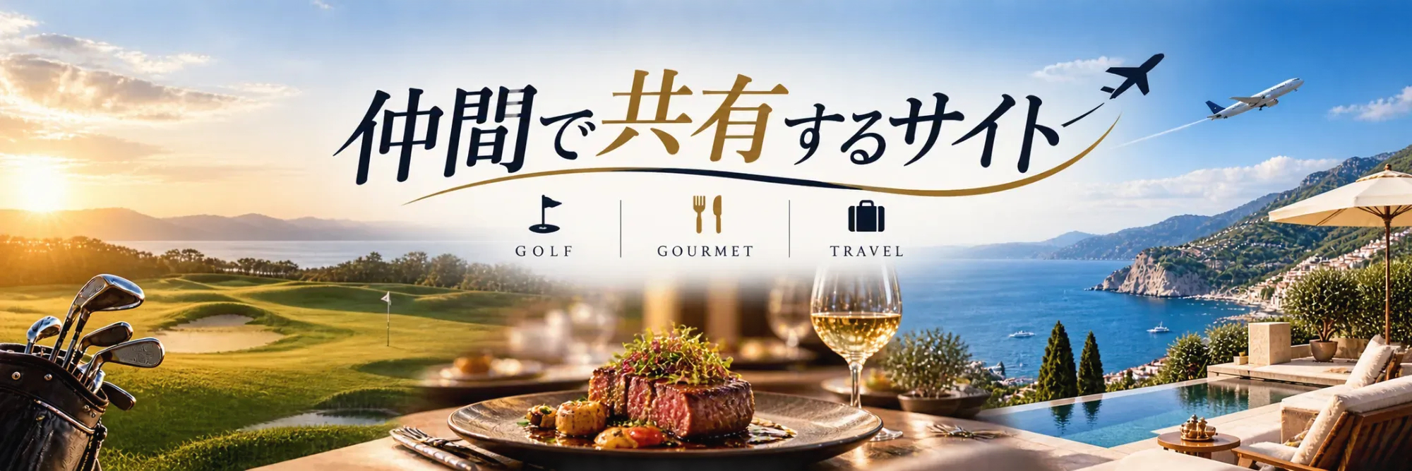 仲間で共有するサイト　GOLF・GOURMET・TRAVEL